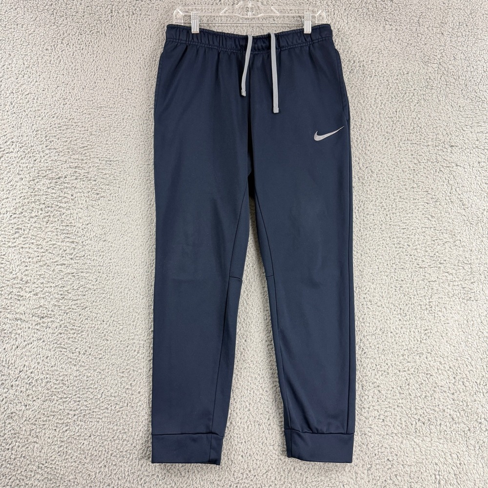 Nike Therma-FIT Jogger Pants Mens M Navy Blue Fleece Tapered Sweatpants 716373